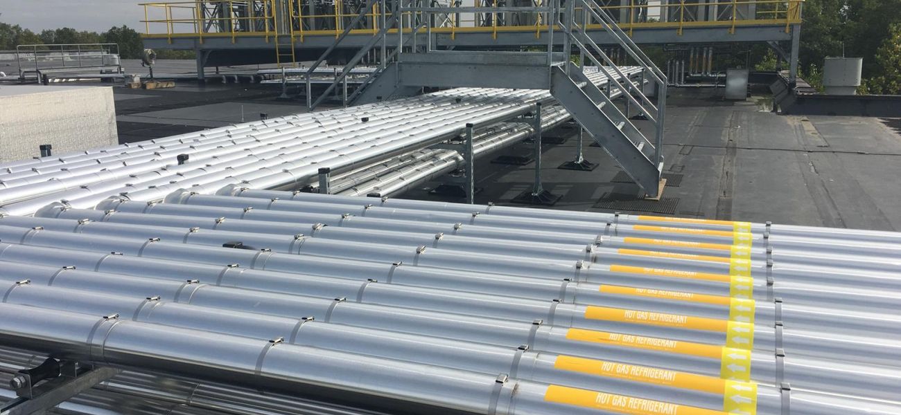 Refrigerant piping on roof Refrigerant piping on roof